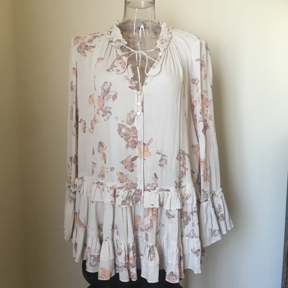 Floral Print Long Sleeve Tunic